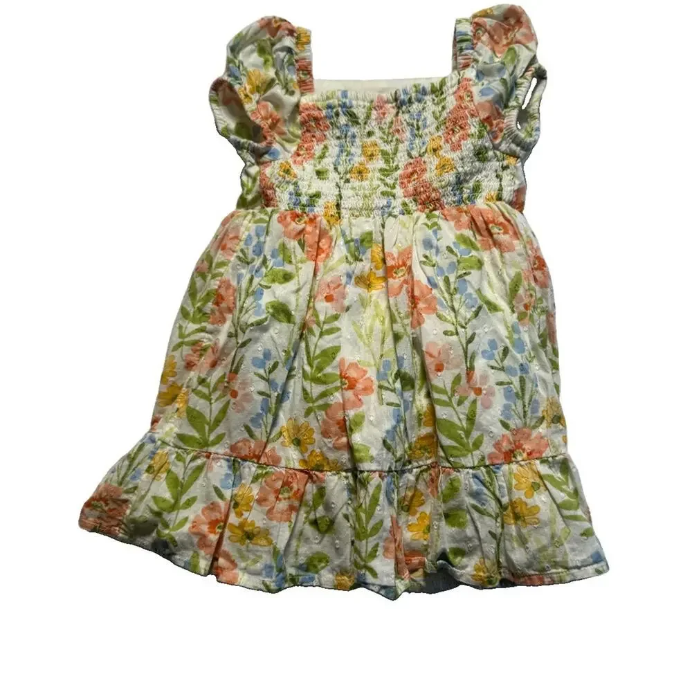 Gymboree 2T Floral Dress Bloomer Set Girls Puff Sleeve Ruffle Hem Spring Easter